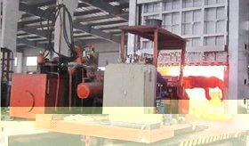 Heat treatment furnace for ASTM A707 forged flanges.